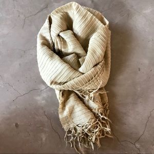 Indian Gold Raw Silk Woven Scarf